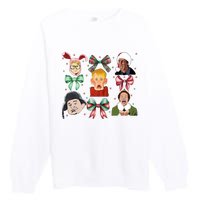 Merry Christmas Coquette Bow Comedy Movie Kevin Buddy Ralphie Premium Crewneck Sweatshirt