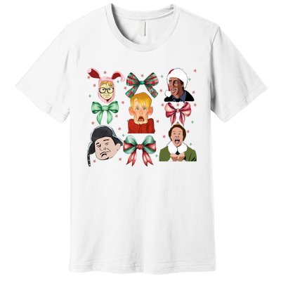 Merry Christmas Coquette Bow Comedy Movie Kevin Buddy Ralphie Premium T-Shirt