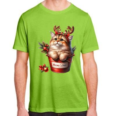 Meowy Christmas Cute Cat Merry Xmas Holiday Graphic Gift Adult ChromaSoft Performance T-Shirt