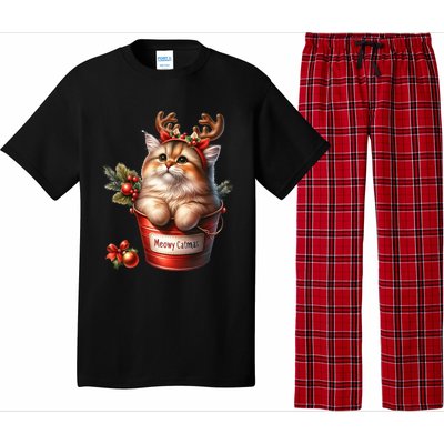 Meowy Christmas Cute Cat Merry Xmas Holiday Graphic Gift Pajama Set