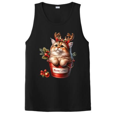 Meowy Christmas Cute Cat Merry Xmas Holiday Graphic Gift PosiCharge Competitor Tank