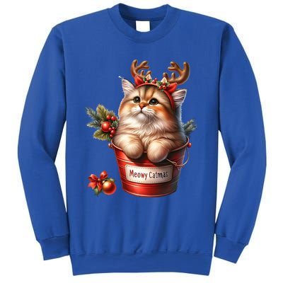 Meowy Christmas Cute Cat Merry Xmas Holiday Graphic Gift Sweatshirt