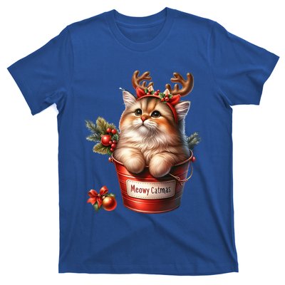 Meowy Christmas Cute Cat Merry Xmas Holiday Graphic Gift T-Shirt