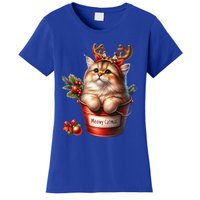 Meowy Christmas Cute Cat Merry Xmas Holiday Graphic Gift Women's T-Shirt