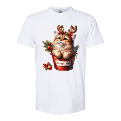 Meowy Christmas Cute Cat Merry Xmas Holiday Graphic Gift Softstyle CVC T-Shirt