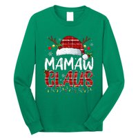 Mamaw Claus Christmas Lights Pajama Family Matching Long Sleeve Shirt