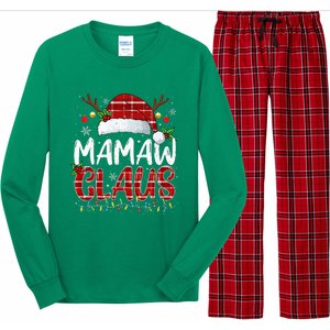 Mamaw Claus Christmas Lights Pajama Family Matching Long Sleeve Pajama Set