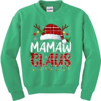 Mamaw Claus Christmas Lights Pajama Family Matching Kids Sweatshirt