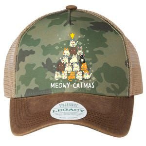 Meowy Catmas Cat Christmas Tree Xmas Legacy Tie Dye Trucker Hat