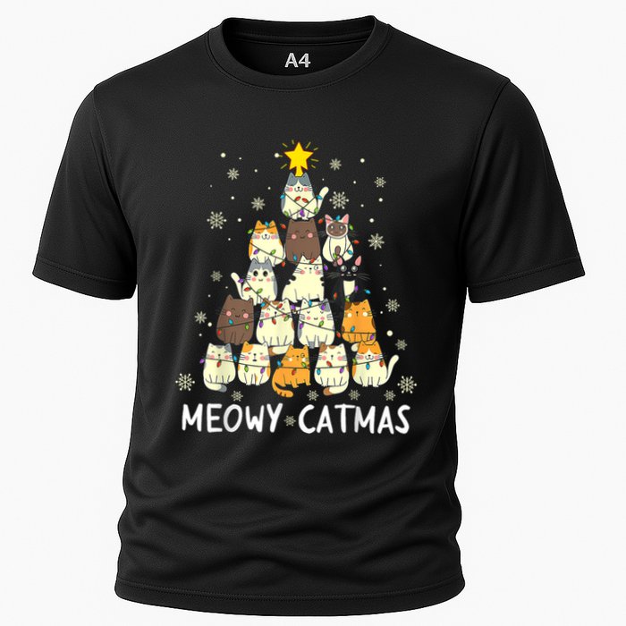 Meowy Catmas Cat Christmas Tree Xmas Performance Shirt