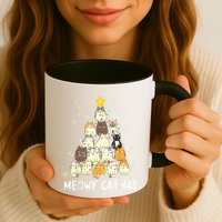 Meowy Catmas Cat Christmas Tree Xmas Mug