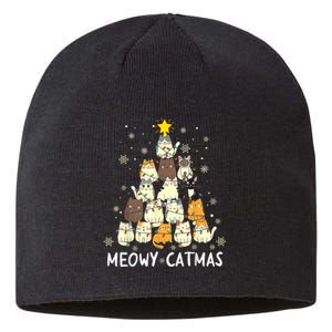 Meowy Catmas Cat Christmas Tree Xmas Sustainable Beanie