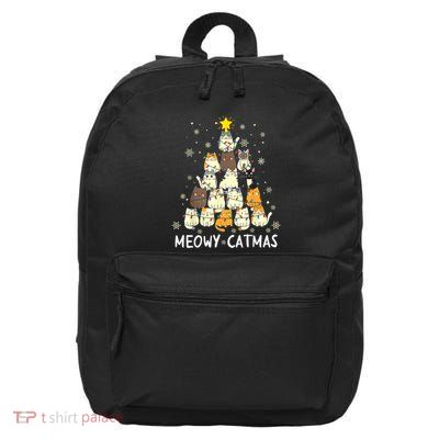 Meowy Catmas Cat Christmas Tree Xmas 16 in Basic Backpack