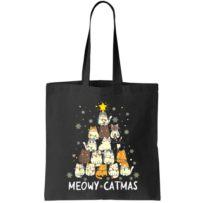 Meowy Catmas Cat Christmas Tree Xmas Bag