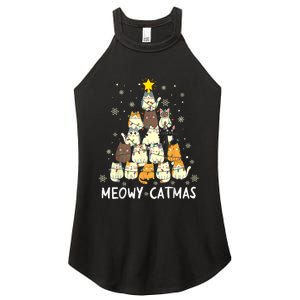 Meowy Catmas Cat Christmas Tree Xmas Women's Perfect Tri Rocker Tank