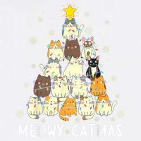 Meowy Catmas Cat Christmas Tree Xmas Garment-Dyed Sweatshirt