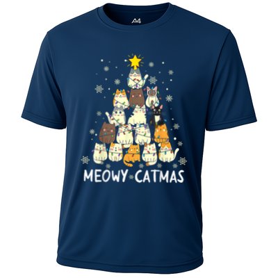 Meowy Catmas Cat Christmas Tree Xmas Performance Shirt