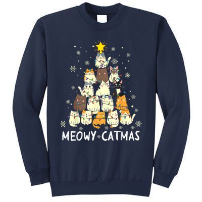 Meowy Catmas Cat Christmas Tree Xmas Sweatshirt