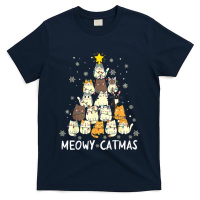 Meowy Catmas Cat Christmas Tree Xmas T-Shirt