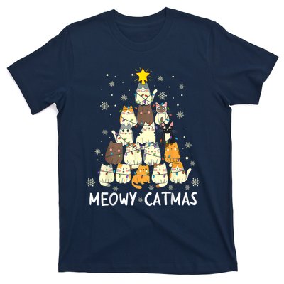 Meowy Catmas Cat Christmas Tree Xmas T-Shirt