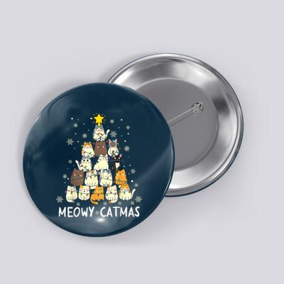 Meowy Catmas Cat Christmas Tree Xmas Button