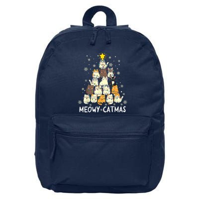Meowy Catmas Cat Christmas Tree Xmas 16 in Basic Backpack