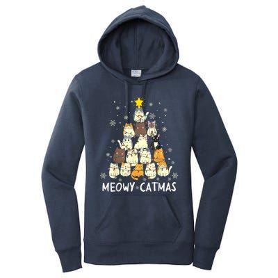 Meowy Catmas Cat Christmas Tree Xmas Women's Pullover Hoodie