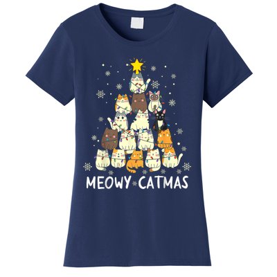 Meowy Catmas Cat Christmas Tree Xmas Women's T-Shirt