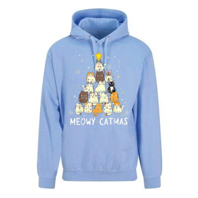 Meowy Catmas Cat Christmas Tree Xmas Unisex Surf Hoodie