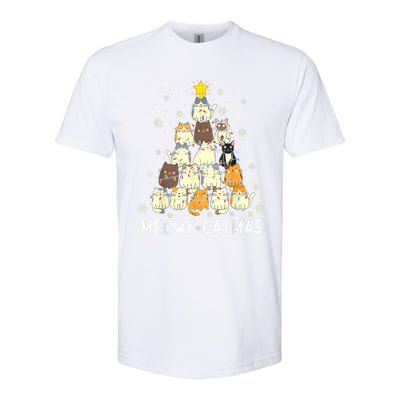 Meowy Catmas Cat Christmas Tree Xmas Softstyle CVC T-Shirt