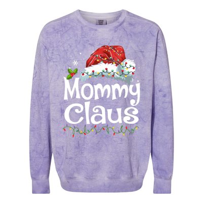 Mommy Claus Christmas Family Group Matching Pjs Xmas Light Gift Colorblast Crewneck Sweatshirt