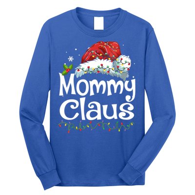 Mommy Claus Christmas Family Group Matching Pjs Xmas Light Gift Long Sleeve Shirt