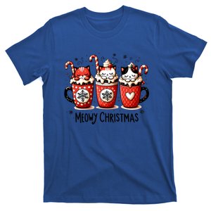 Meowy Christmas Cute Cats And Coffee Merry Xmas Graphic Gift T-Shirt