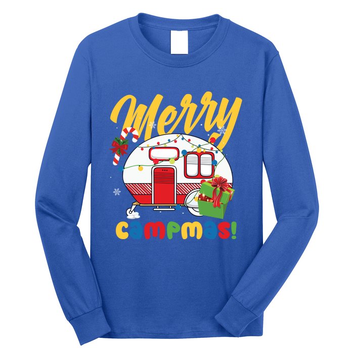 Merry Campmas Christmas Camper Camping Lover Gift Long Sleeve Shirt