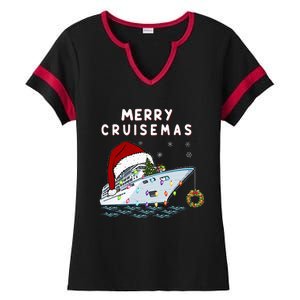 Merry Cruisemas Cruise Lovers Christmas Xmas Cute  Ladies Halftime Notch Neck Tee