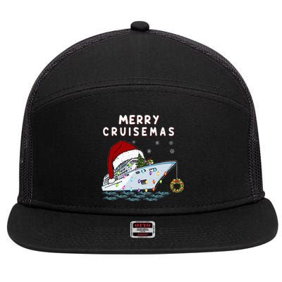 Merry Cruisemas Cruise Lovers Christmas Xmas Cute  7 Panel Mesh Trucker Snapback Hat