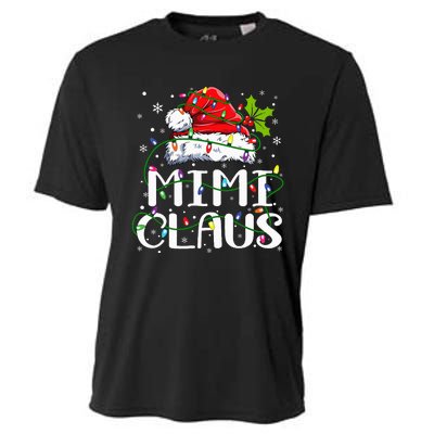 Mimi Claus  Christmas Lights Pajama Family Matching Cooling Performance Crew T-Shirt