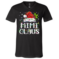 Mimi Claus  Christmas Lights Pajama Family Matching V-Neck T-Shirt