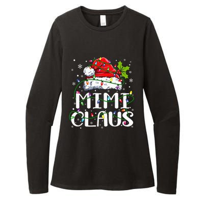 Mimi Claus  Christmas Lights Pajama Family Matching Womens CVC Long Sleeve Shirt