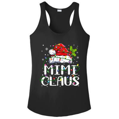 Mimi Claus  Christmas Lights Pajama Family Matching Ladies PosiCharge Competitor Racerback Tank