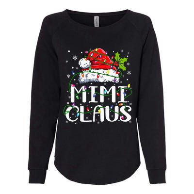 Mimi Claus  Christmas Lights Pajama Family Matching Womens California Wash Sweatshirt