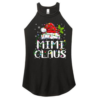 Mimi Claus  Christmas Lights Pajama Family Matching Women's Perfect Tri Rocker Tank