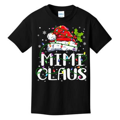 Mimi Claus  Christmas Lights Pajama Family Matching Kids T-Shirt