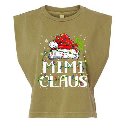 Mimi Claus  Christmas Lights Pajama Family Matching Garment-Dyed Women's Muscle Tee