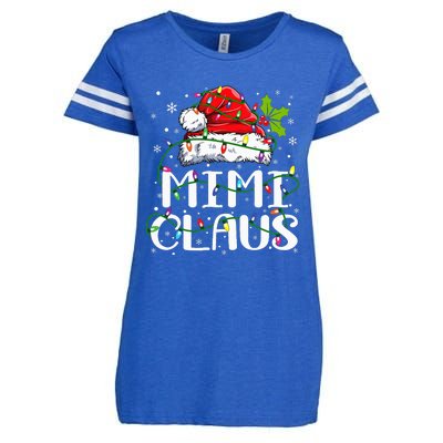 Mimi Claus  Christmas Lights Pajama Family Matching Enza Ladies Jersey Football T-Shirt