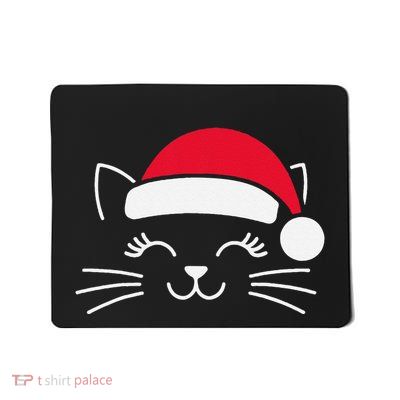 Meowy Christmas Cute Cat Face Simple Santa Cat Christmas Mousepad