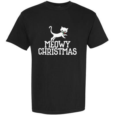 Meowy Christmas Cat Cute Meaningful Gift Garment-Dyed Heavyweight T-Shirt