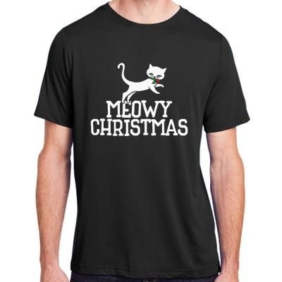 Meowy Christmas Cat Cute Meaningful Gift Adult ChromaSoft Performance T-Shirt