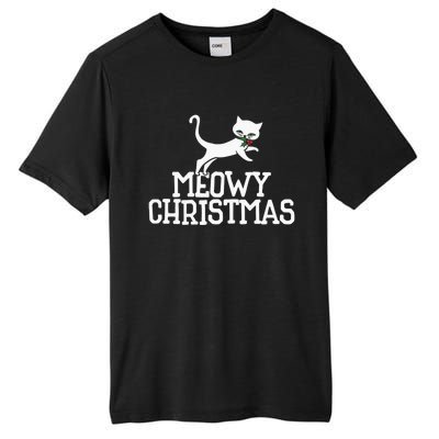 Meowy Christmas Cat Cute Meaningful Gift Tall Fusion ChromaSoft Performance T-Shirt