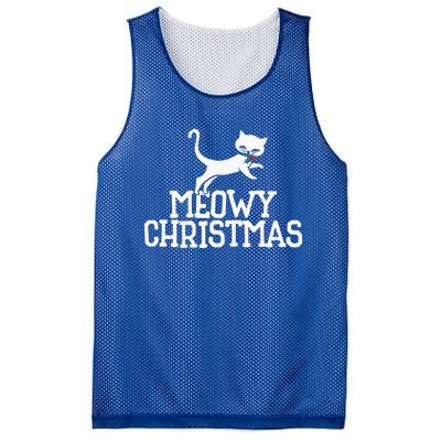 Meowy Christmas Cat Cute Meaningful Gift Mesh Reversible Basketball Jersey Tank